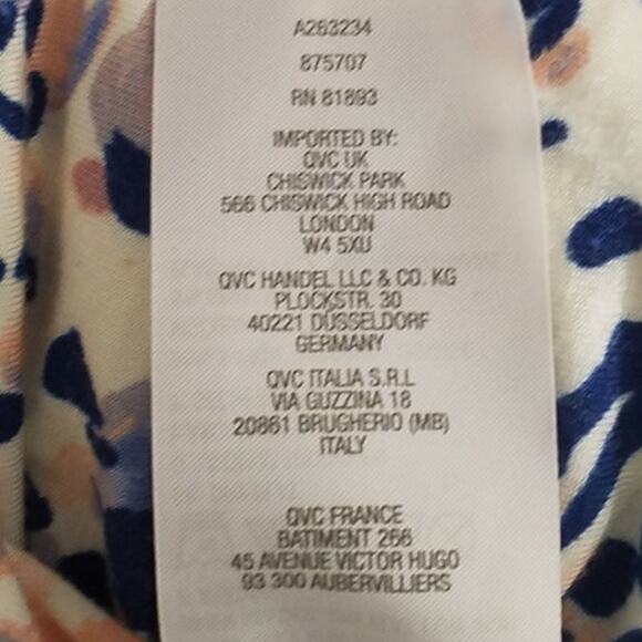 LOGO by Lori Goldstein Womens Sz 1X Printed Tunic Dress Pleating Detail Pockets - Picture 7 of 7